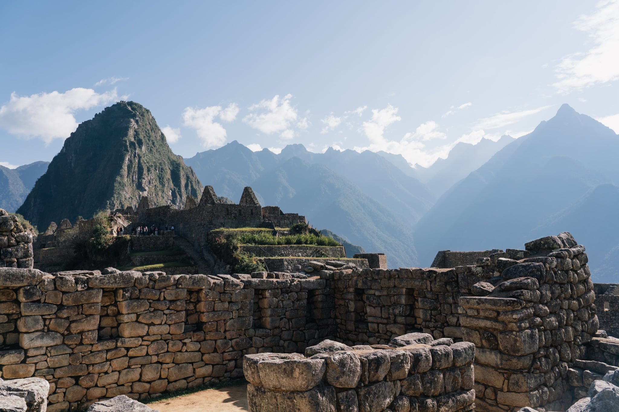 Stone walls and doorways of the Inca citadel