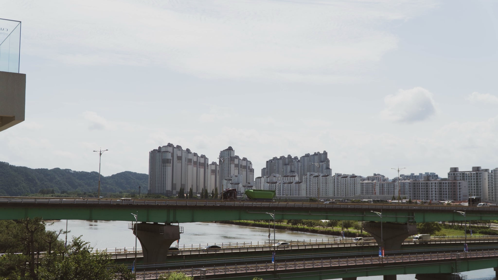 Riverside apartment blocks in Jinju